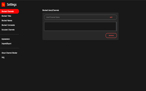 Channel Blocker For YouTube :: Clean up your YouTube feed. Block channels and comments with blacklists or regular expressions.