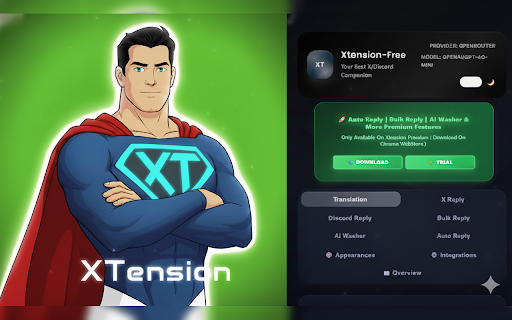 Xtension-Free :: Your X/Discord Companion - AI-powered replies, translations, and smart automation for X (Twitter) and Discord