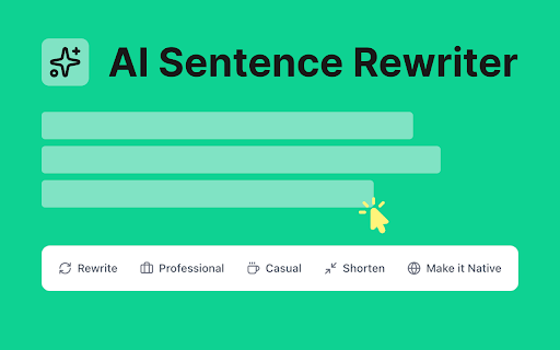 AI Sentence Rewriter :: Use AI sentence rewriter tool as text paraphraser and reworder for writing better sentences. Includes built-in grammar check.