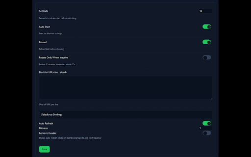 Dashboard Refresher & Tabs Revolver/Carousel :: Automatically refresh salesforce dashboards, reports and rotate through open tabs. By Abaav