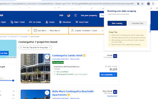Booking Hotel Search Data Scraper :: Booking hotel search results data collection tool, supports batch capture of room rates, ratings, comments and other information.…
