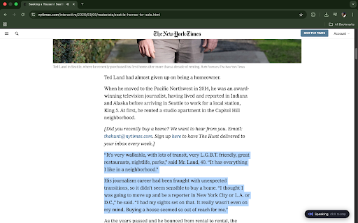 Read Aloud :: Highlight text and press Cmd+; (or Ctrl+;) to hear it read aloud. Works on web pages and PDFs.