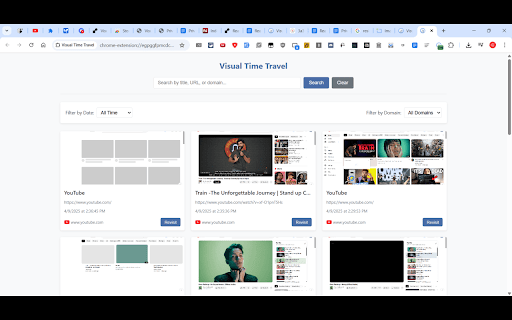 Visual Time Travel :: Capture and organize a visual timeline of your browsing history