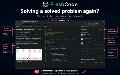Fresh code :: A extension to supercharge your leetcode experience.