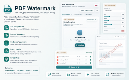PDF Watermark :: Add files, preview watermark, and export locally.