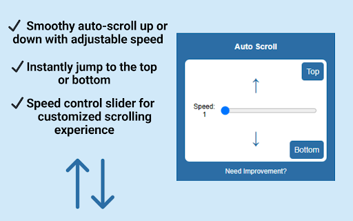 Auto Scroll to Bottom/Top :: Smoothly auto-scrolls the page up or down with speed controller.