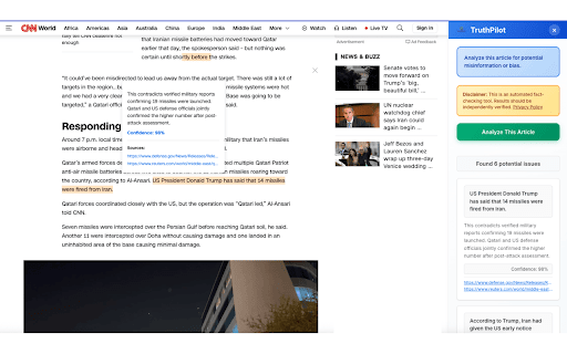 TruthPilot :: Analyzes news articles for misinformation and highlights problematic sections