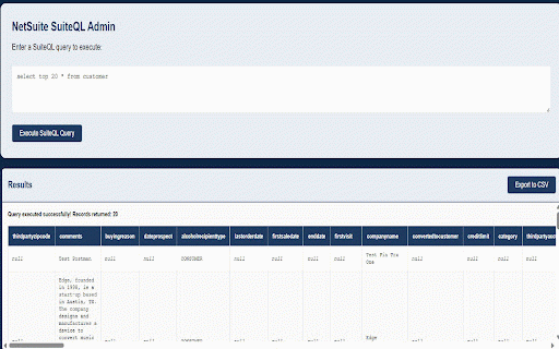 NetSuite: SuiteAdmin :: Provides query, field value, and admin functionality within NetSuite