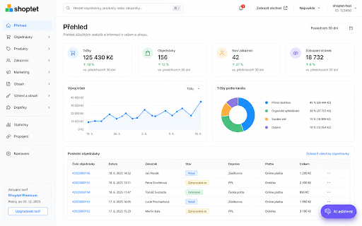 Shopbrain AI asistent (Shoptet) :: Plovoucí AI asistent Shopbrain přímo v administraci vašeho Shoptet e-shopu.