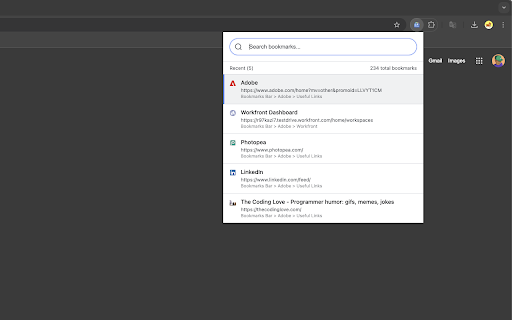 Fast Bookmark Search :: Ultra-fast bookmark search with smart indexing and configurable history