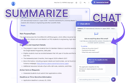 Chat with Gmail :: Chat with AI about your Gmail emails and get instant summaries using OpenAI