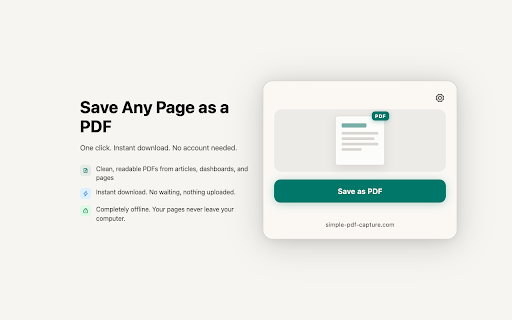 Simple PDF Capture :: Save any browser tab as a PDF.
