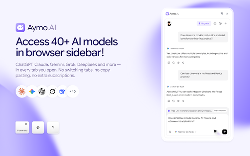 Aymo AI - All in One AI Assistant with GPT, Claude, Gemini, and More :: Access all leading AI models including GPT, Claude, Gemini, GLM, Perplexity and more.