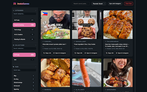 InstaSaves :: Save and organize your Instagram posts with categories and collections. Access your saved content offline with smart categorization.