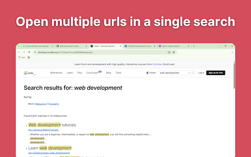 Multi Search Boost: Search Across Sites :: Search across multiple websites, right from the address bar.