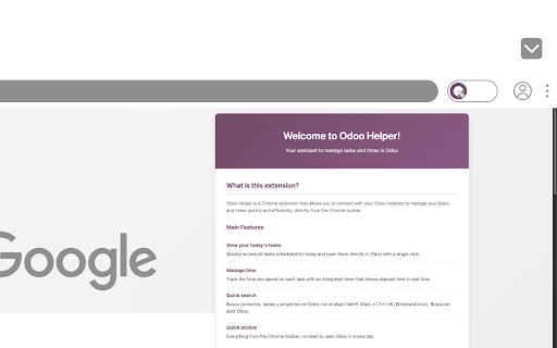 Xdoo - Odoo Helper Extension :: Extensión para conectar con Odoo y gestionar tareas, tiempos y búsquedas