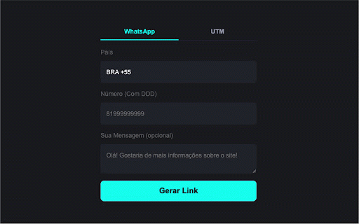 Gerador de Links Personalizados :: Gere links de WhatsApp ou adicione parâmetros UTM a URLs de forma rápida e prática.