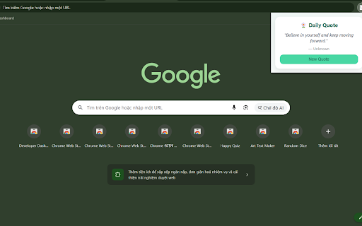 Daily Motivation Quote :: Display a positive and motivational quote each time you open the browser popup.