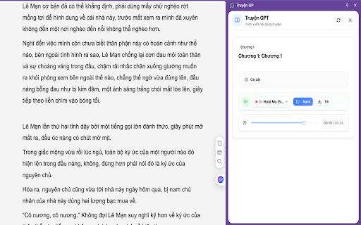 Đọc Truyện TTS :: 📝 Giới thiệu ngắn:
Extension thông minh hỗ trợ trích xuất và phát audio truyện trực tiếp từ các trang web truyện online, mang đến…
