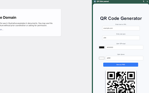 QR Side pannel :: QR code generator