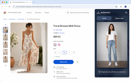 MIX&MATCH — Try On Anywhere :: Try any outfit from any online store on your MIX&MATCH closet photos, without leaving the page.