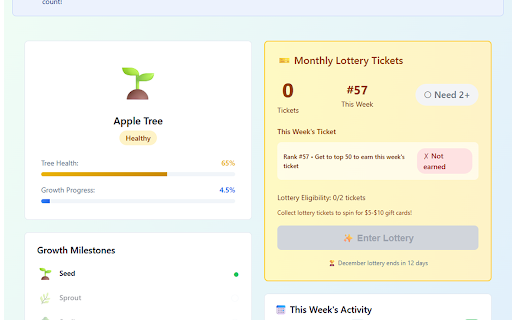 Tree Growth - Social Media Game :: Gamify positive social media behavior through AI-powered comment analysis and virtual tree growing