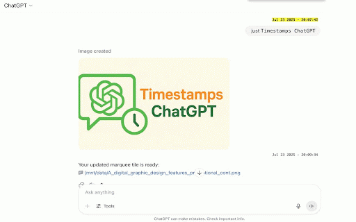 ChatGPT Timestamp :: Displays timestamps for ChatGPT messages