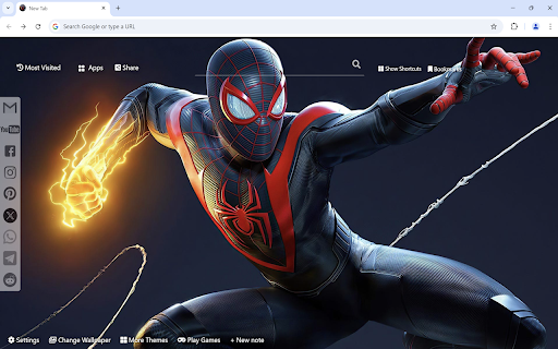 Spider Man Miles Morales Wallpaper :: Spider-Man: Miles Morales wallpaper turn new tab to custom HD Spiderman Miles Morales background. Theme for Spider Man Marvel fans.