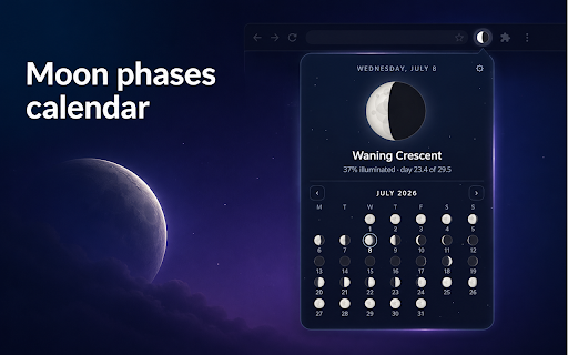 Lunar Calendar :: Daily Lunar Calendar and moon phase tracker: current moon phase, full moon calendar, new moon dates and lunar day today.