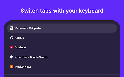 AltCue - Tab Switcher :: Rotate through your recent tabs with a keyboard shortcut just like Alt Tab or Command Tab on your computer.