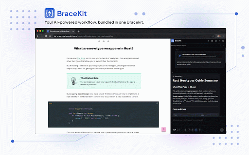 BraceKit: AI Sidebar :: Premium AI sidebar with local vault, multi-chat branching, full page & selection reading, MCP tools, and multi-LLM support.