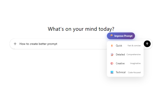Better Prompt - AI-powered prompt enhancer :: Turn rough ideas into detailed prompts with one click. Works on ChatGPT, Claude, Perplexity, DeepSeek & almost any Ai website.