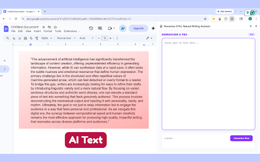 Humanizer X Pro: AI Text Humanizer :: An intuitive text humanizer tool to instantly turn AI drafts into clear, smooth, and natural writing.