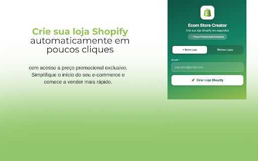 Ecom Store Creator :: Crie sua loja Shopify em segundos — automatização completa com preço promocional exclusivo
