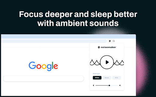 Noise Maker :: Use Noise Maker to generate white noise for sleep, brown noise for focus, or a variety of other ambient sounds.