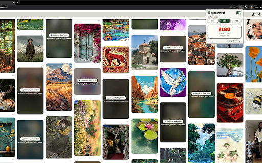 SlopPatrol — Hide AI Slop on Pinterest :: Automatically hides AI-generated pins on Pinterest. Free, local, zero data collected.