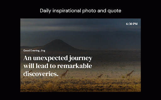VibeLift :: Greets you with daily inspirational photos and quotes in a minimal, beautiful design every time you open a new tab
