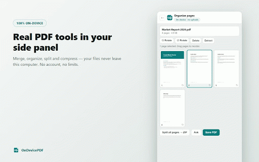 OnDevicePDF - Offline PDF Tools: Merge, Split & Compress :: Merge, split, rotate, reorder & compress PDFs, ask questions, view PDFs - 100% on-device in your browser. No uploads, no account.