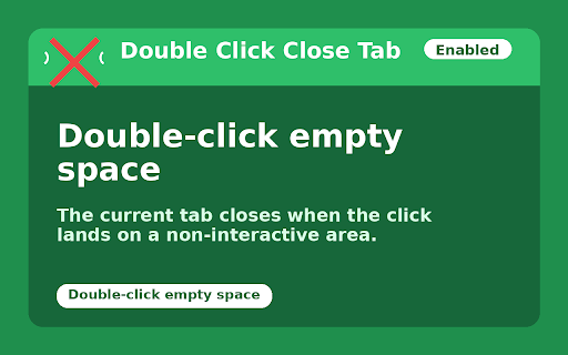 Double Click Close Tab :: Close any tab by double left-clicking on the page