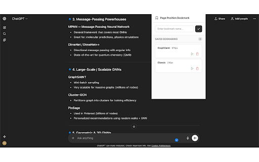 Page Position Bookmarks :: Save and jump to specific scroll positions on any webpage