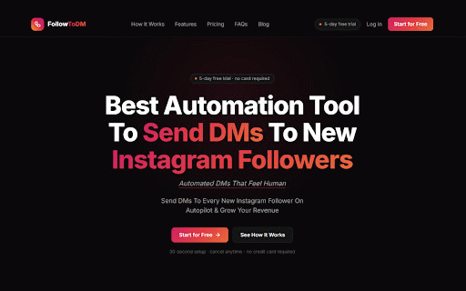 FollowToDM - DM New Instagram Followers :: Start Sending Personalized DMs To New Instagram Followers Without Looking Automated & Grow Your Revenue