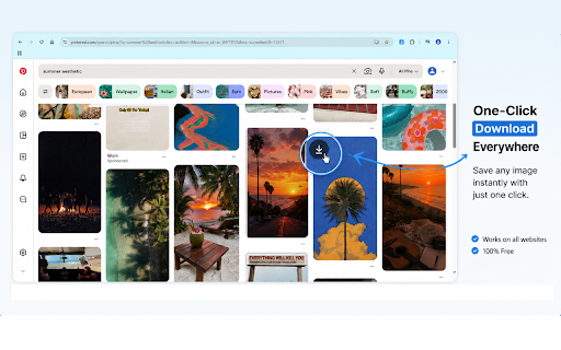 PicPull — One Click Image Downloader :: Hover to download any image; bulk-download via side panel with size/format filters.