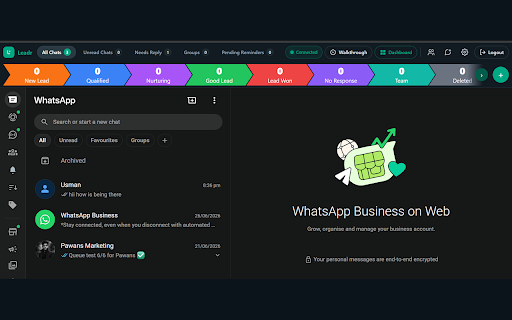 Leadr :: CRM sidebar for WhatsApp Web — manage leads, templates, and pipeline