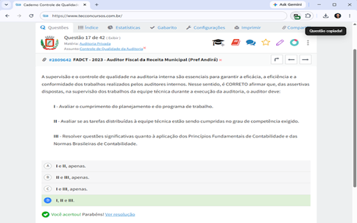 TEC Copiar Questão :: Copia questões do TEC com um clique. Criada por @fellipefiscal.