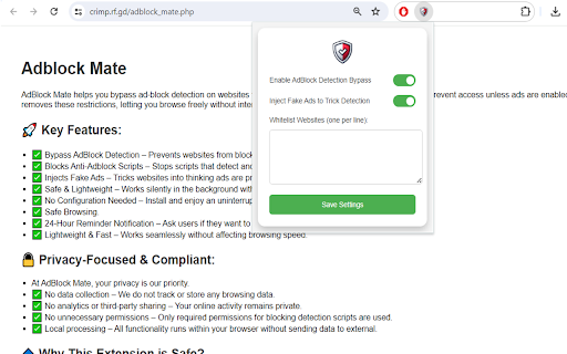 AdBlock Mate :: Bypasses adblock detection and force cookie selection.