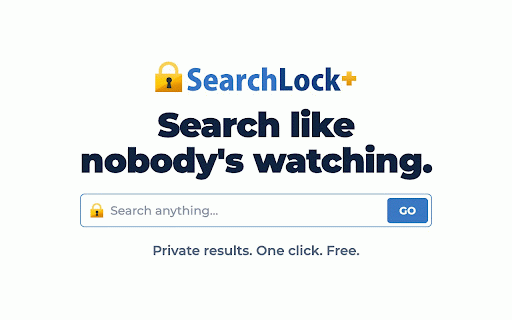 SearchLock+ : Private Search :: Make every search private. SearchLock+ reroutes Google, Bing & Ask searches to SearchLock. No history, no profile, no tracking.