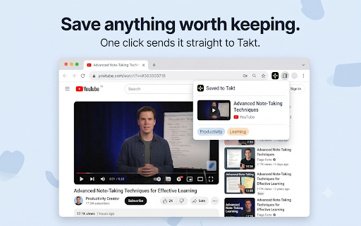 Takt :: Save any page to Takt with one click