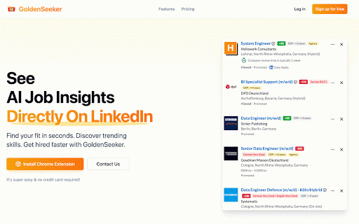 GoldenSeeker – See Your Job Match Instantly :: Screen LinkedIn jobs with AI, see your match instantly, and focus only on the roles worth applying for.