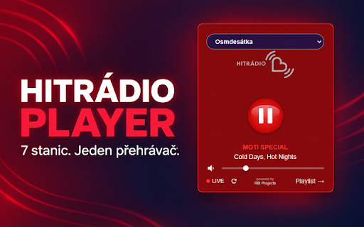 Hitrádio Player :: Sedm stanic Hitrádia přímo v prohlížeči. Jedno kliknutí, aktuální skladba, hlasitost a playlist. Bez reklam a sledování.