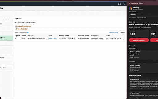 Coursify for SOLUS :: See Coursify grades, Reddit & RateMyProfessors comments, and offerings while browsing Queen's SOLUS course pages.